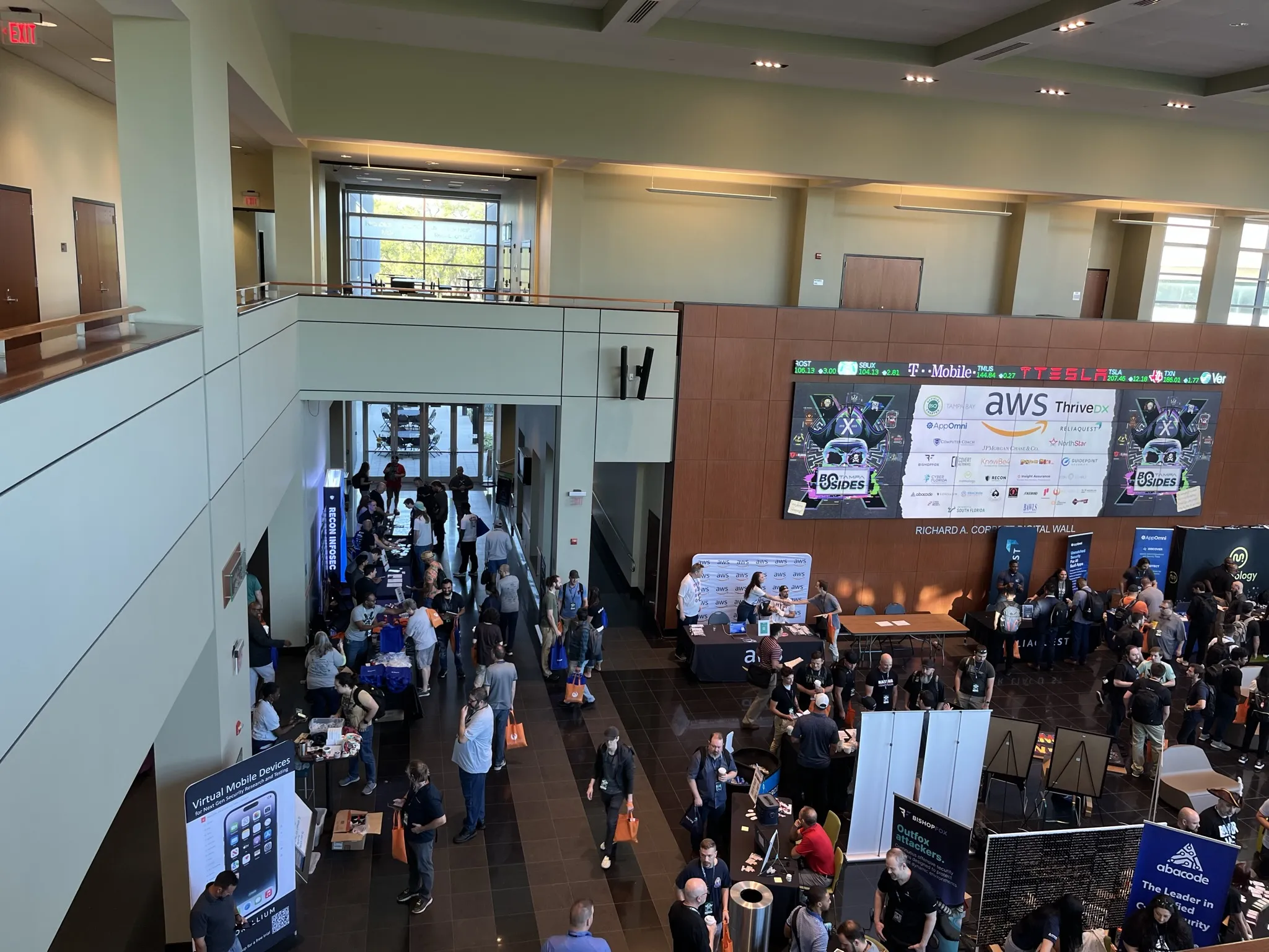 Expo hall with sponsor booths and participants